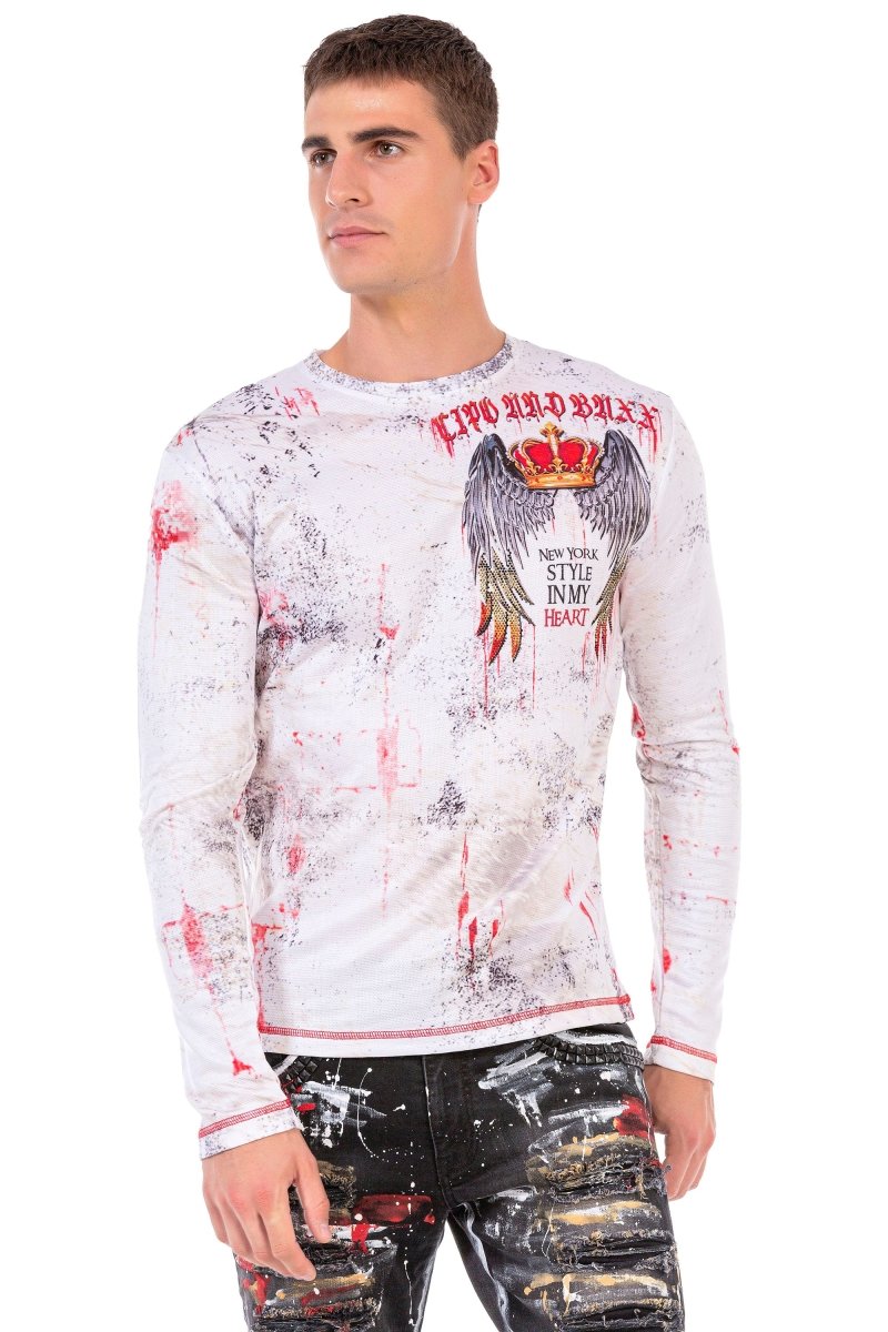 CL497 Men's long-sleeved shirt with cool New York style