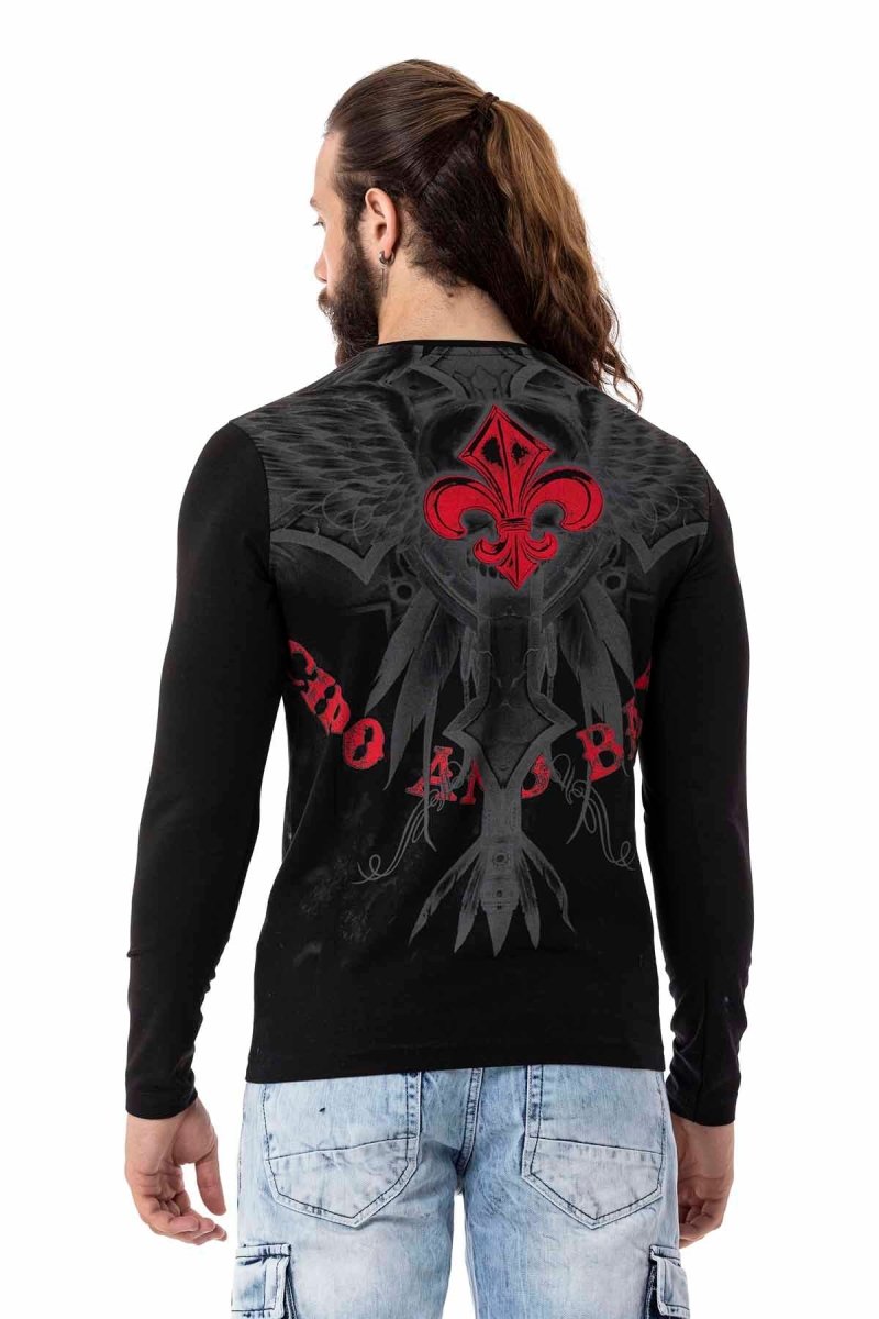 CL522 Men's long-sleeved shirt with large print
