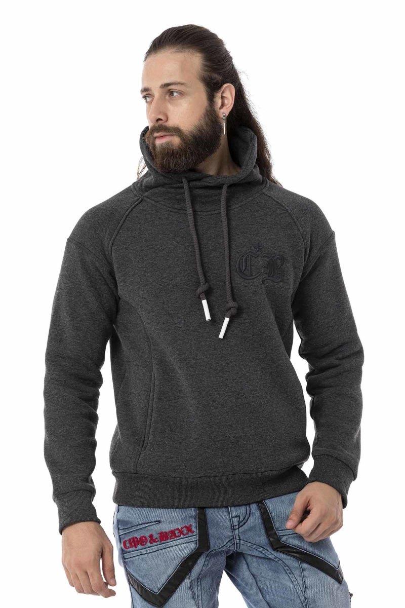 CL529 Men's sweatshirt with high stand-up collar