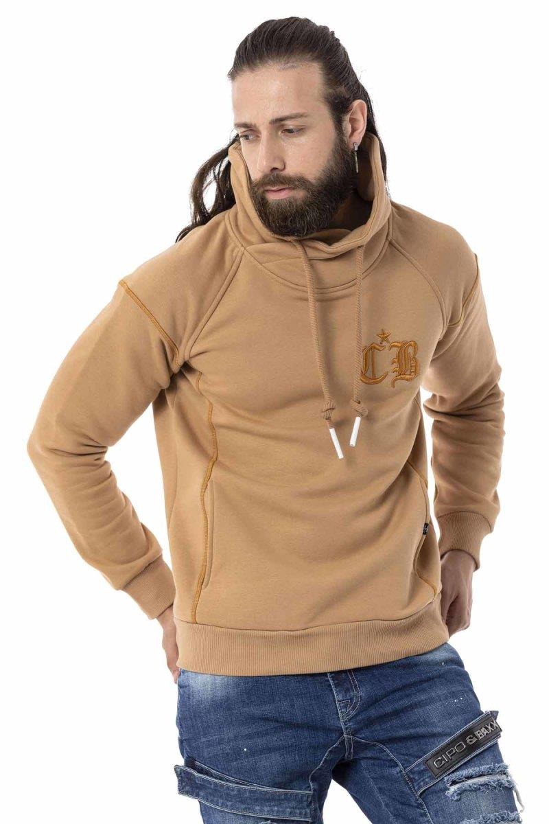 CL529 Men's sweatshirt with high stand-up collar