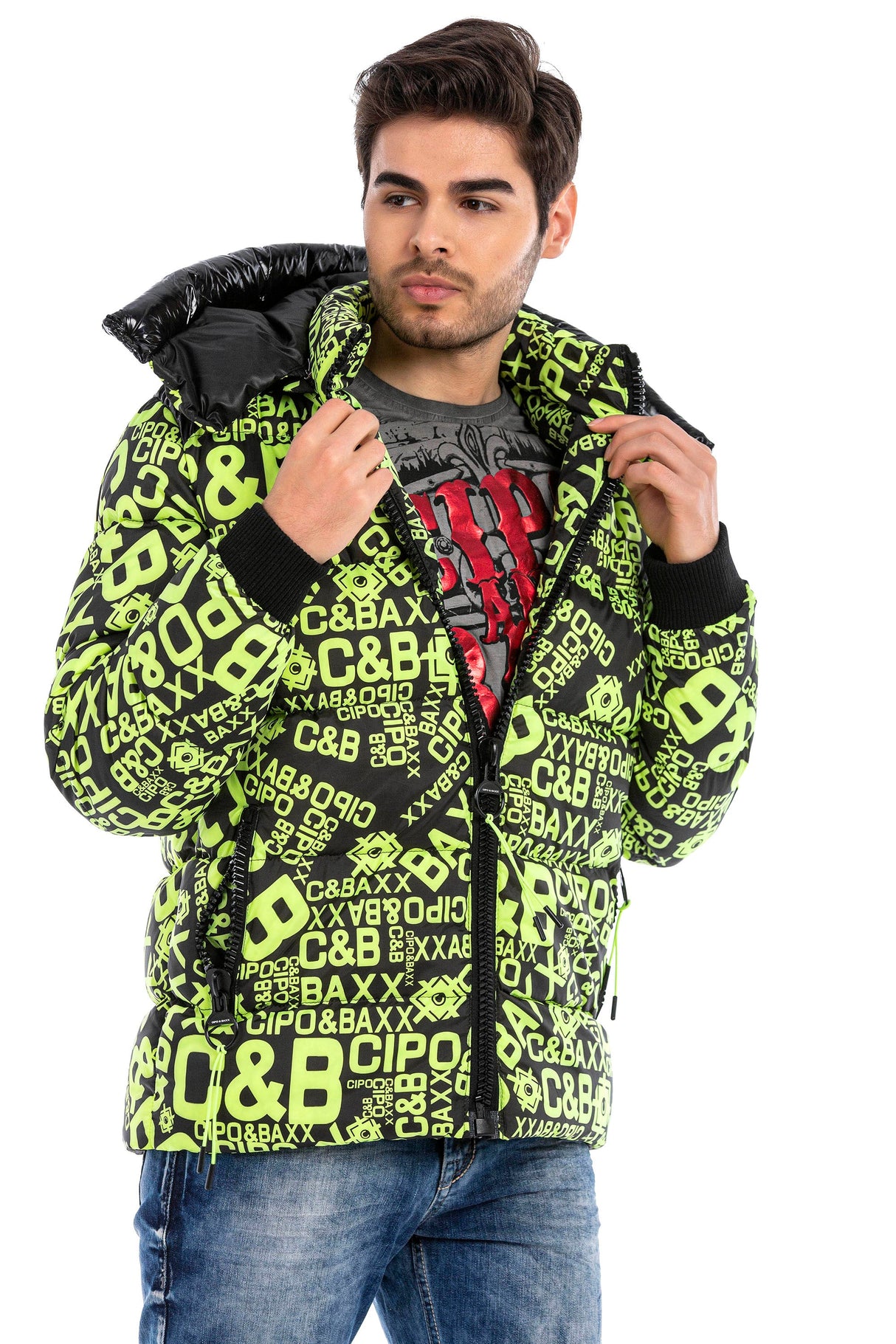 CM193 Men's Winter Jacket – Urban Look with Detachable Hood Product Description