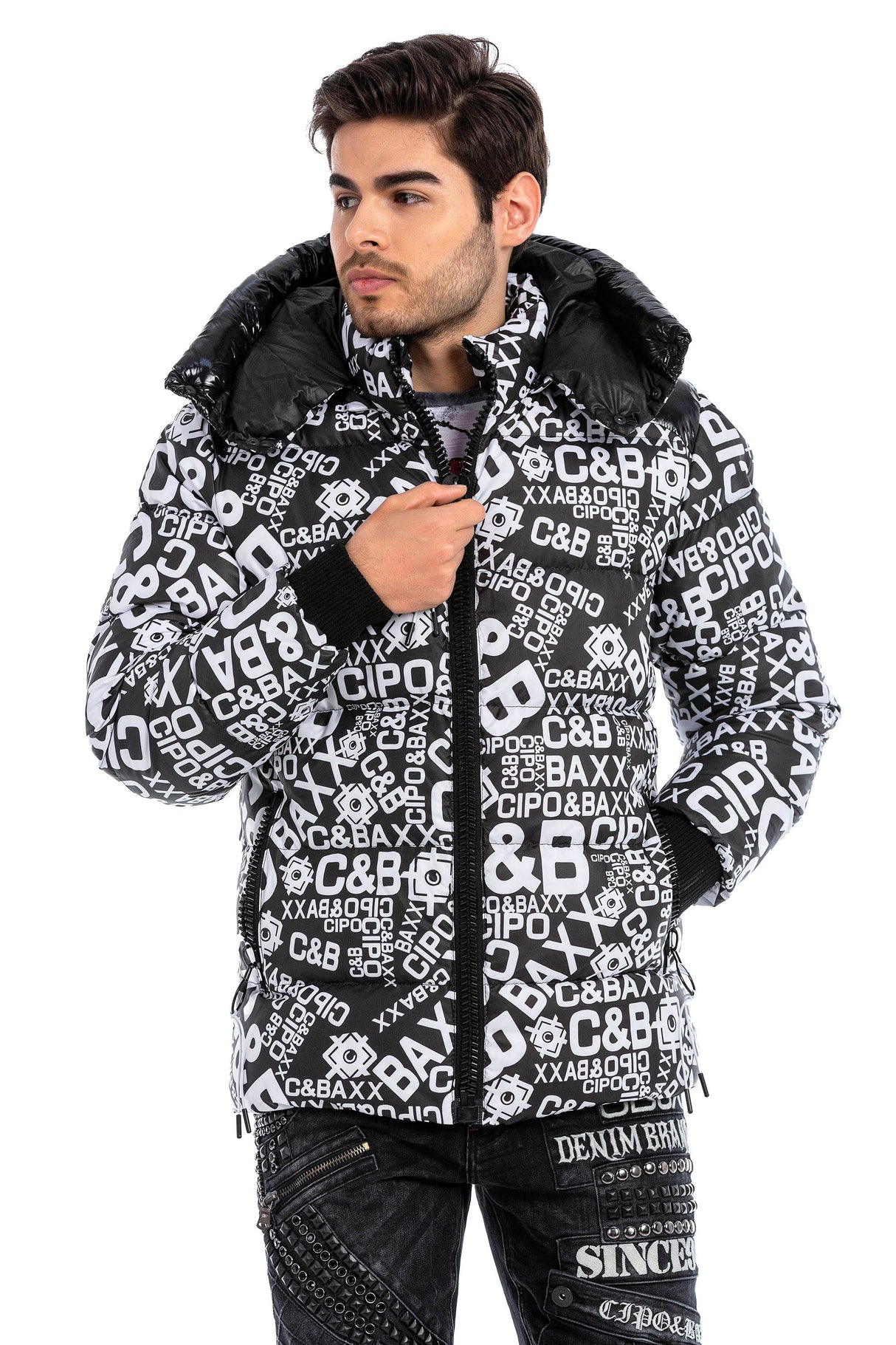 CM193 Men's Winter Jacket – Urban Look with Detachable Hood Product Description