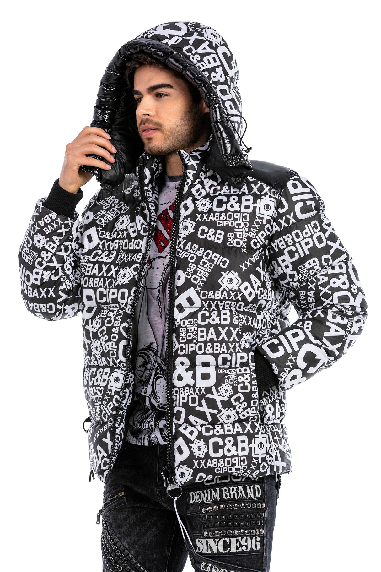 CM193 Men's Winter Jacket – Urban Look with Detachable Hood Product Description