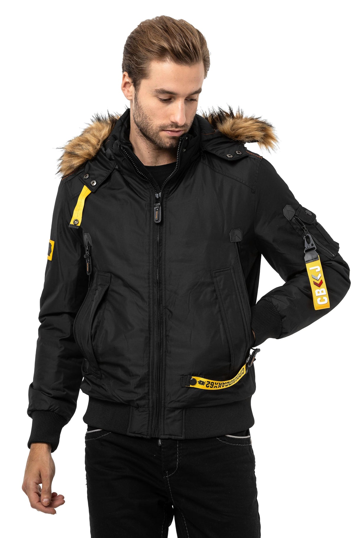 CM220 Men's Winter Bomber Jacket – Extra warm & functional | For very cold days with insulated hood