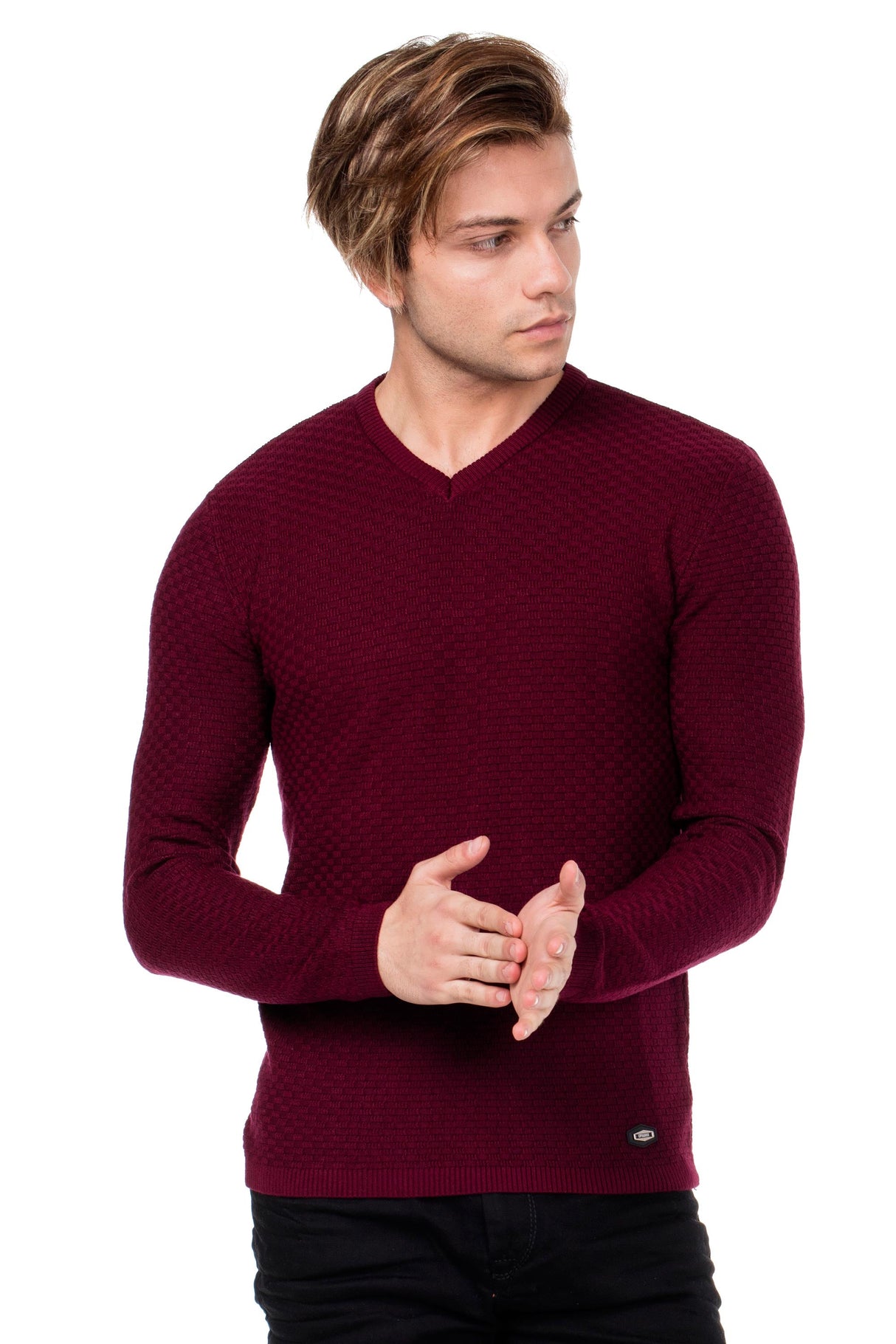 CP169 Men's Sweater – V-Neck Knit Sweater in a Modern Style