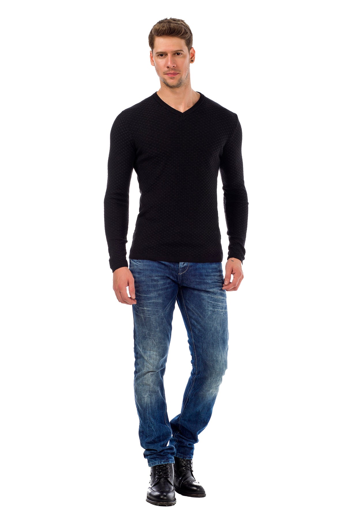 CP169 Men's Sweater – V-Neck Knit Sweater in a Modern Style