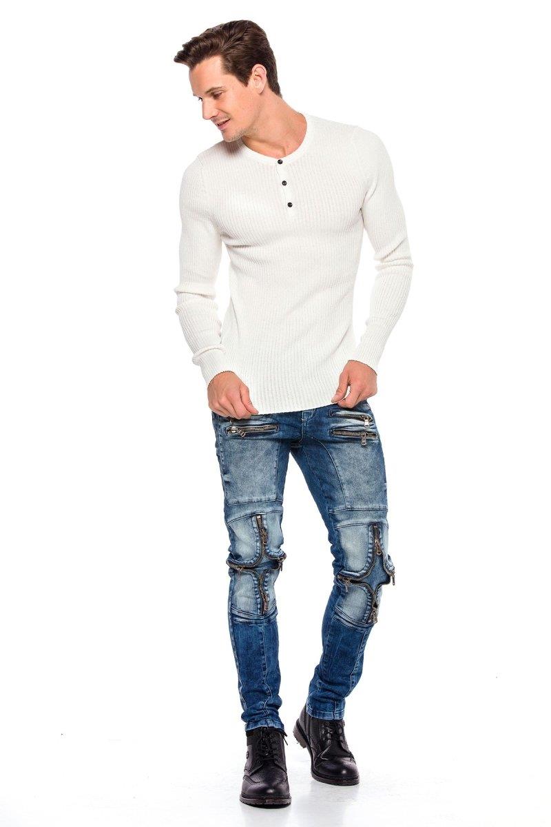 CP193 Men's knitted sweater with a sporty silhouette