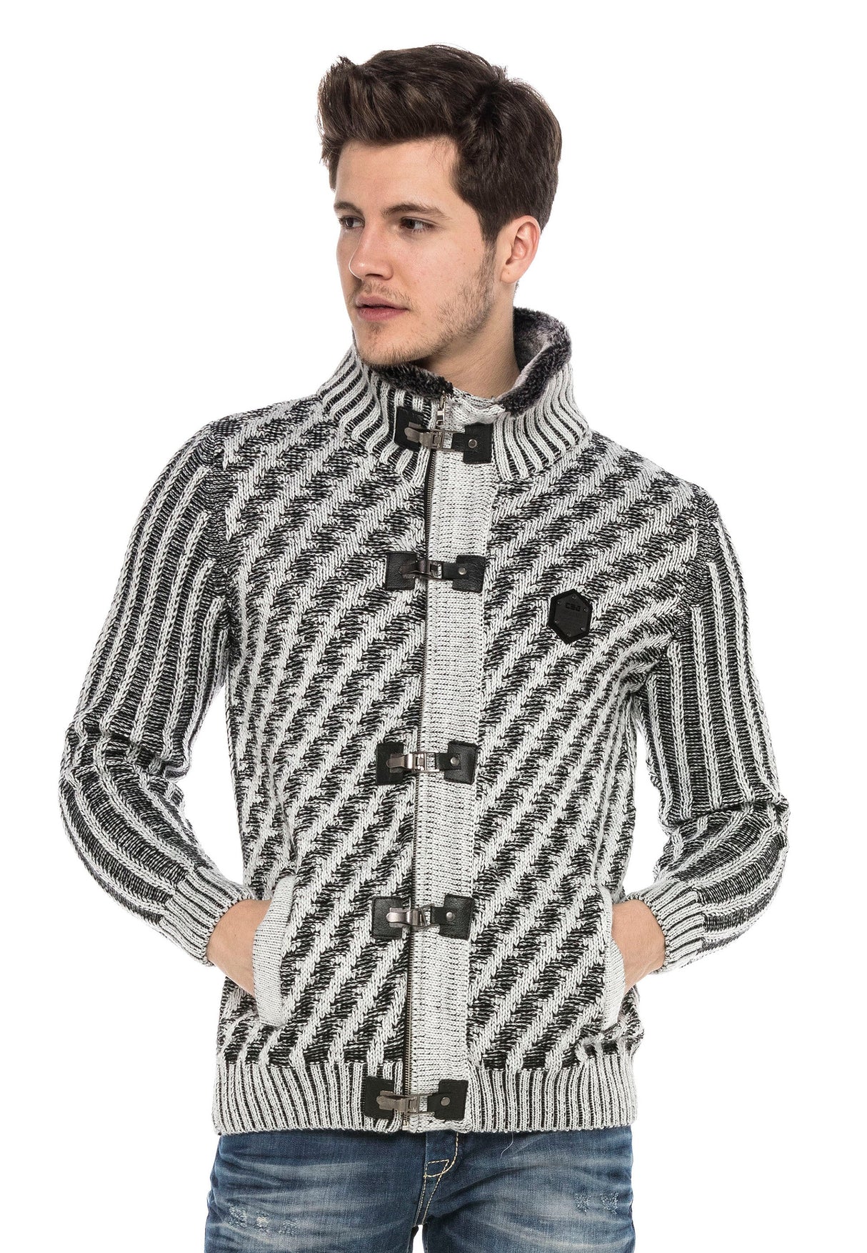 CP213 GREY MEN'S SWEATER