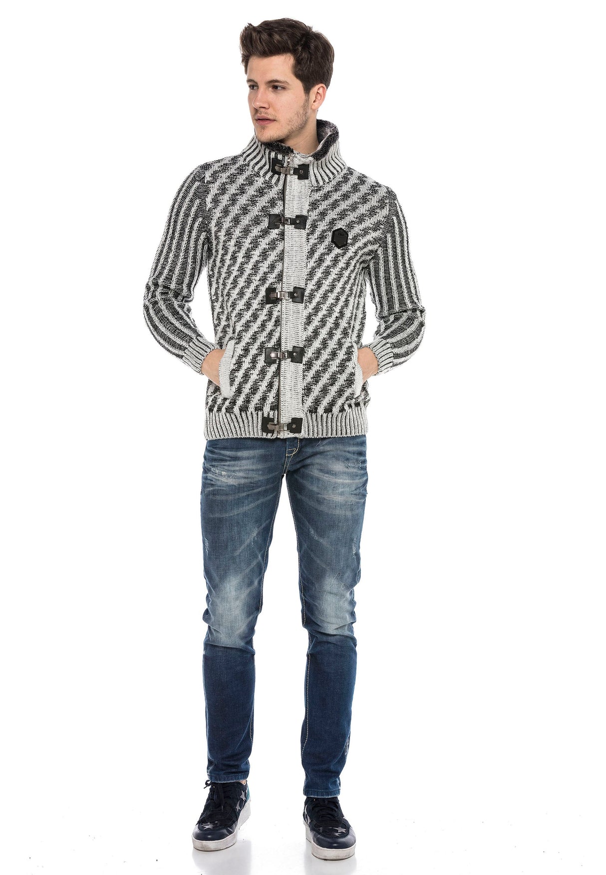 CP213 GREY MEN'S SWEATER