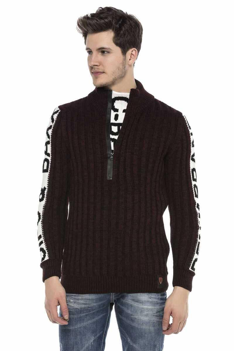 CP216 BURGUNDY MEN'S SWEATER