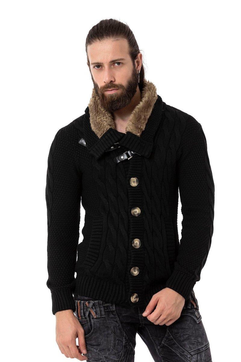 CP265 Men's knitted sweater with trendy shawl collar
