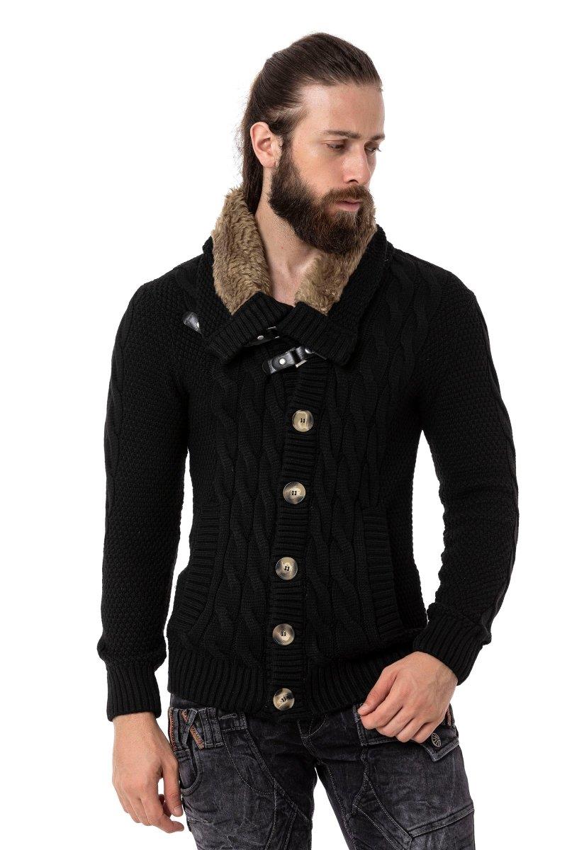CP265 Men's knitted sweater with trendy shawl collar