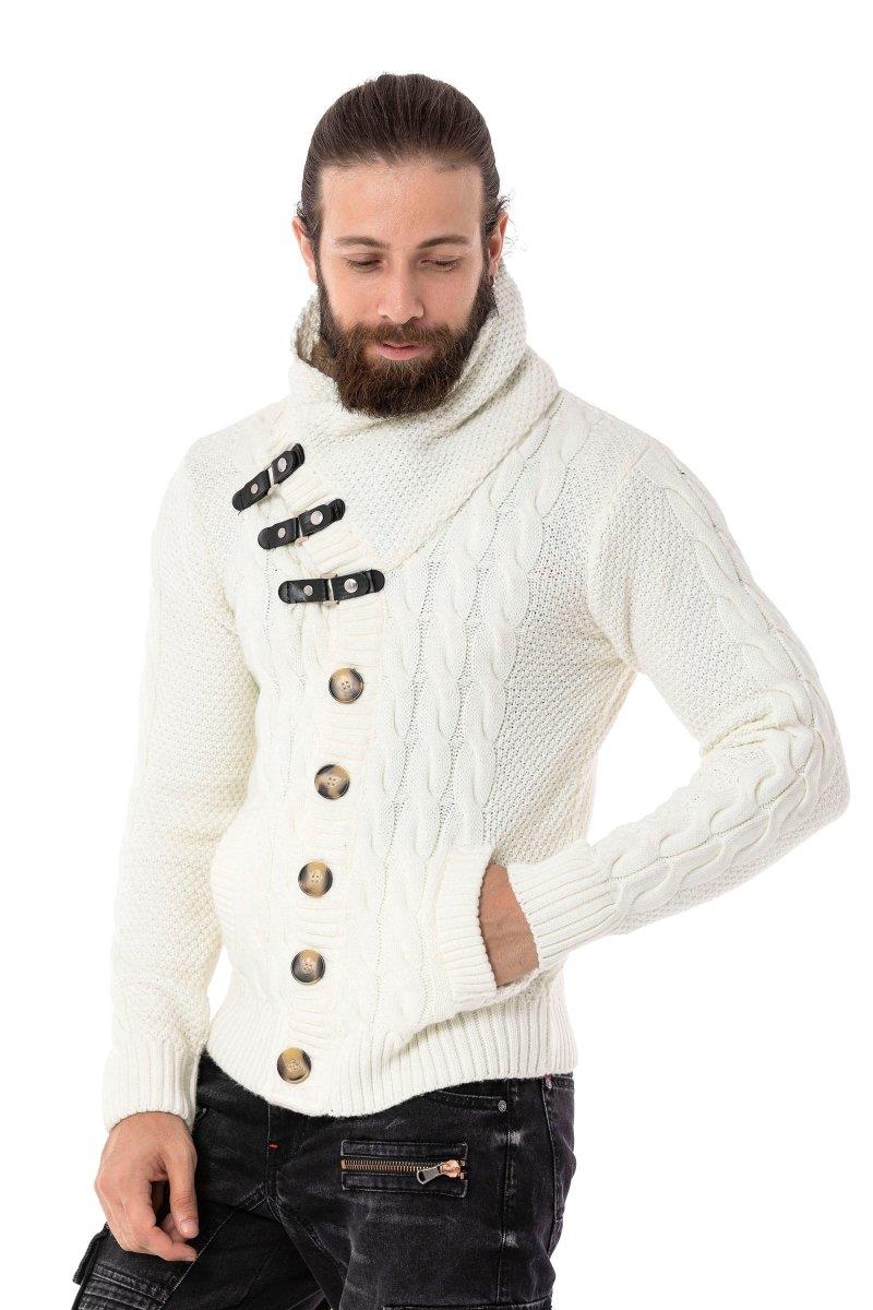 CP265 Men's knitted sweater with trendy shawl collar