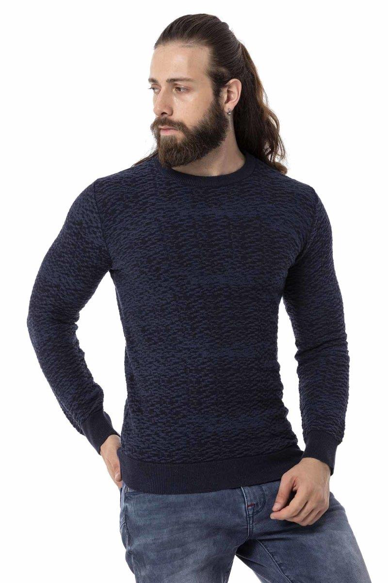 CP272 Men's knitted sweater with modern pattern