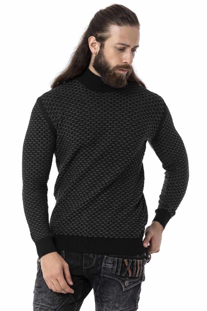 CP274 Men's knitted sweater with modern knit pattern