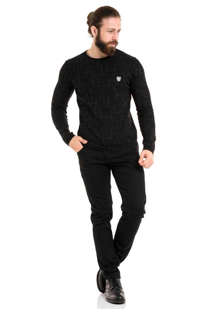 CP277 Men's knitted sweater with modern pattern