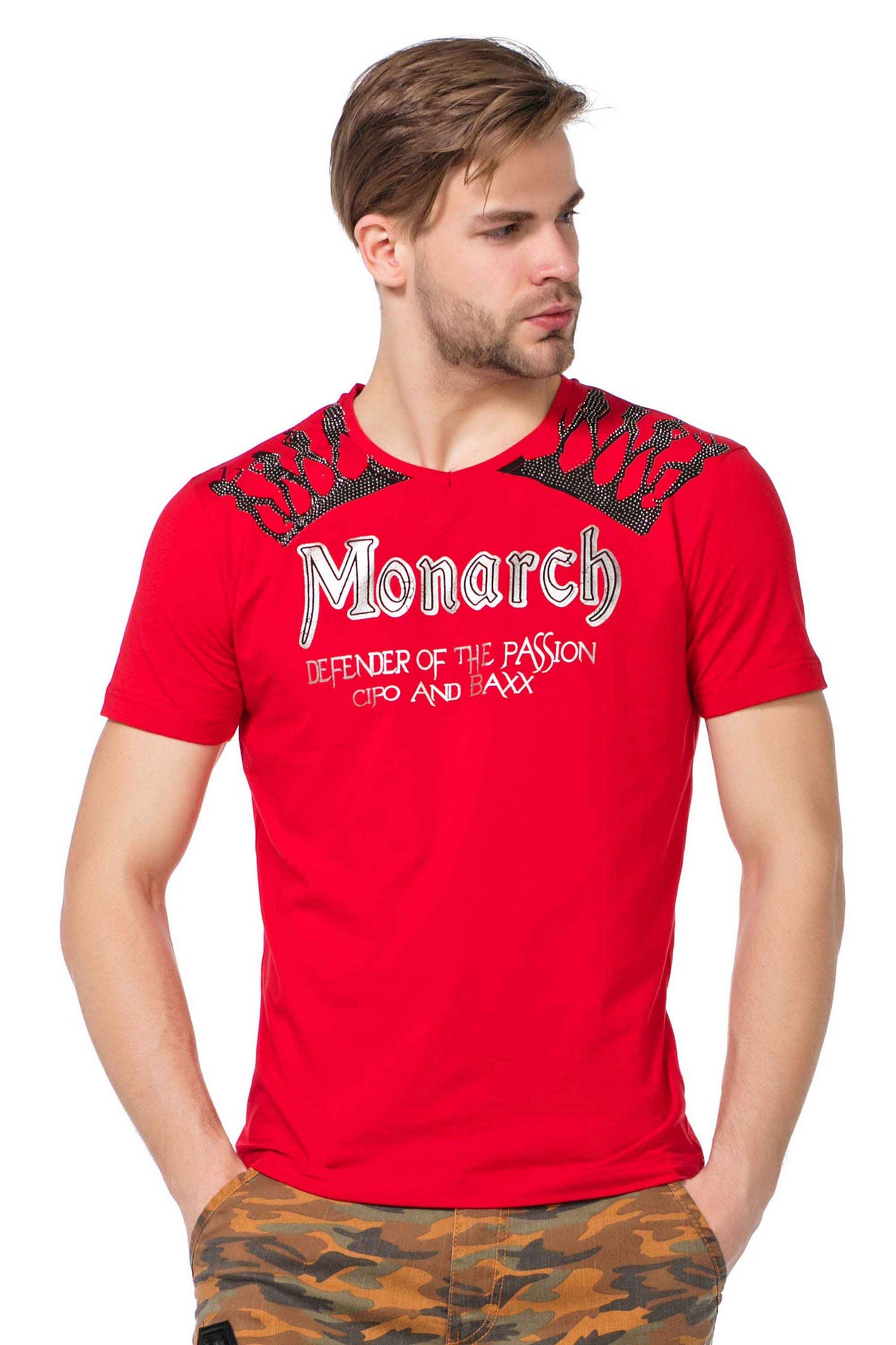 CT377 Men's T-shirt with striking print