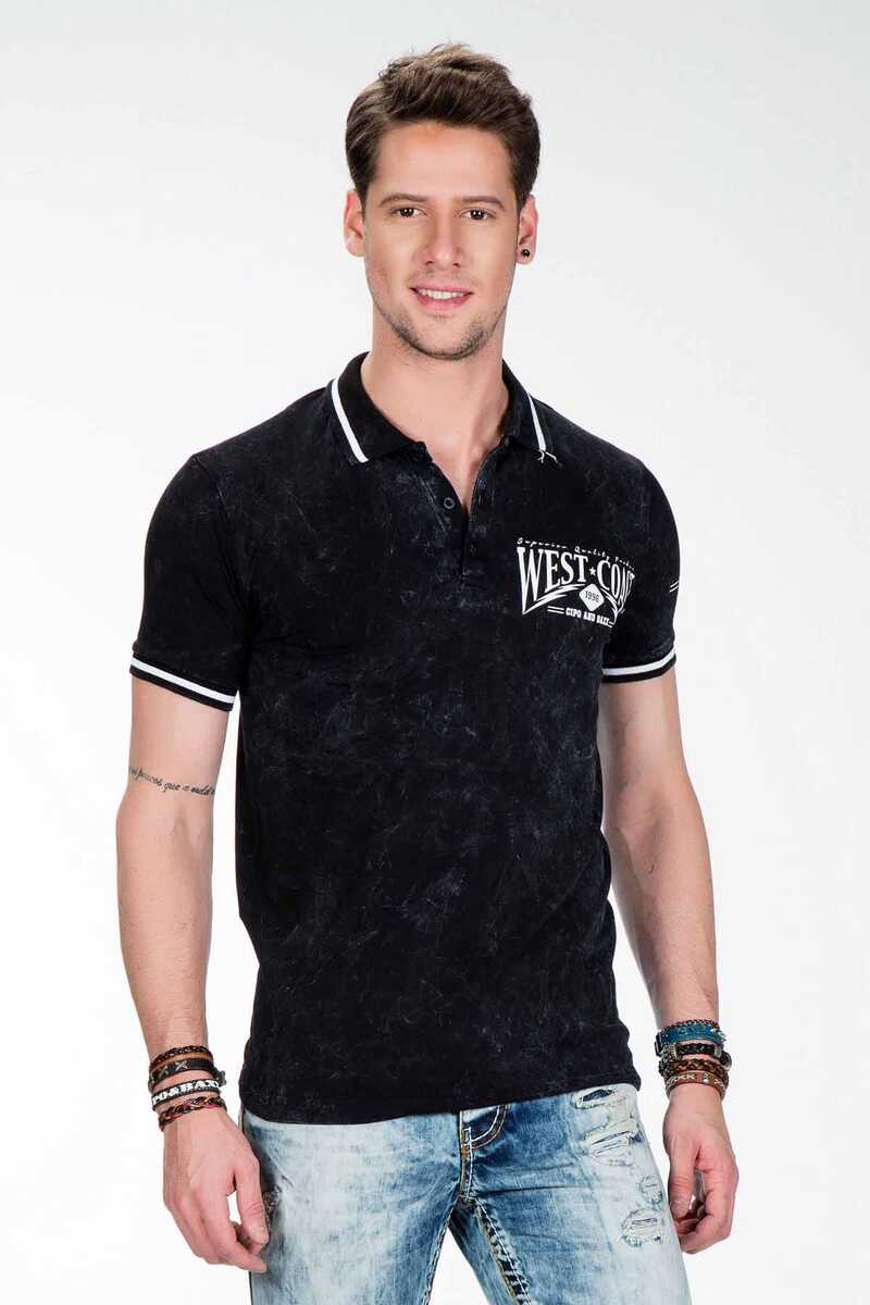 CT381 men's polo shirt with a cool tie-dye style