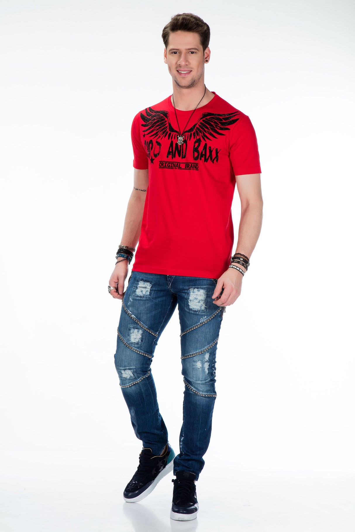 CT411 Men's T-shirt with gemstone print
