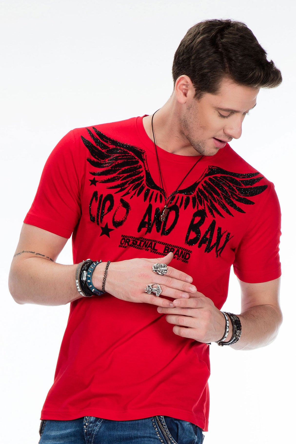 CT411 Men's T-shirt with gemstone print