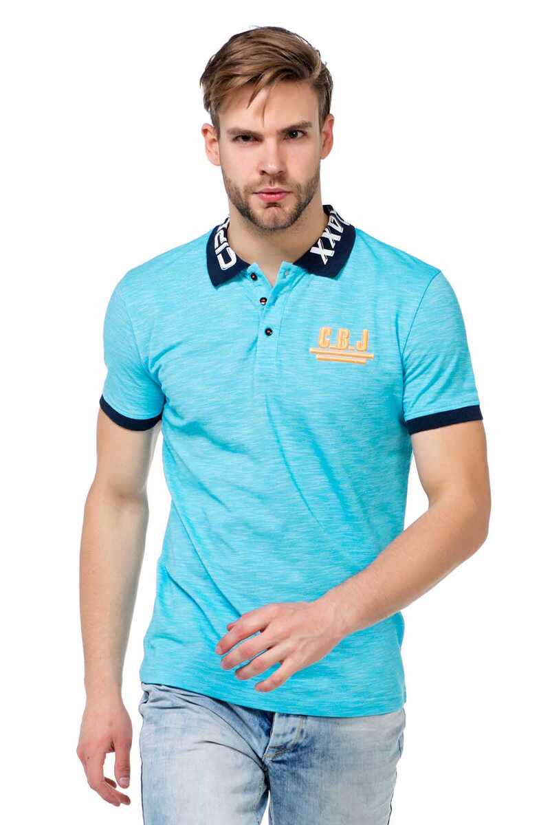 CT416 Men's polo shirt with logo print on the collar