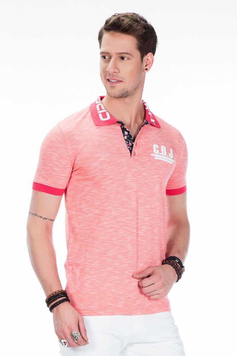 CT416 Men's polo shirt with logo print on the collar
