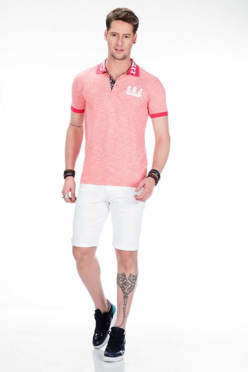CT416 Men's polo shirt with logo print on the collar