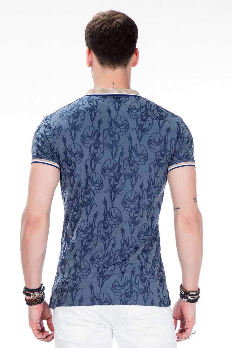 CT451 Men's polo shirt with floral pattern