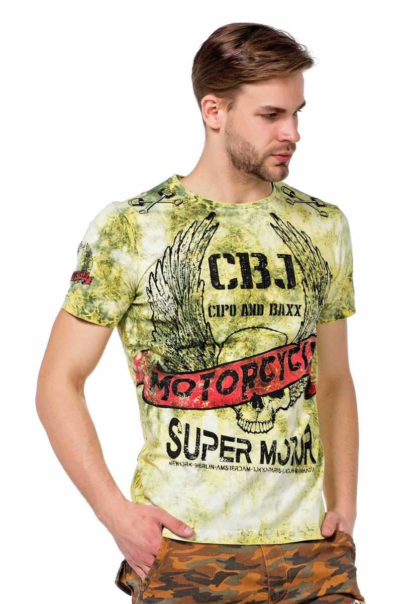 CT458 Men's T-shirt with cool motorcycle prints
