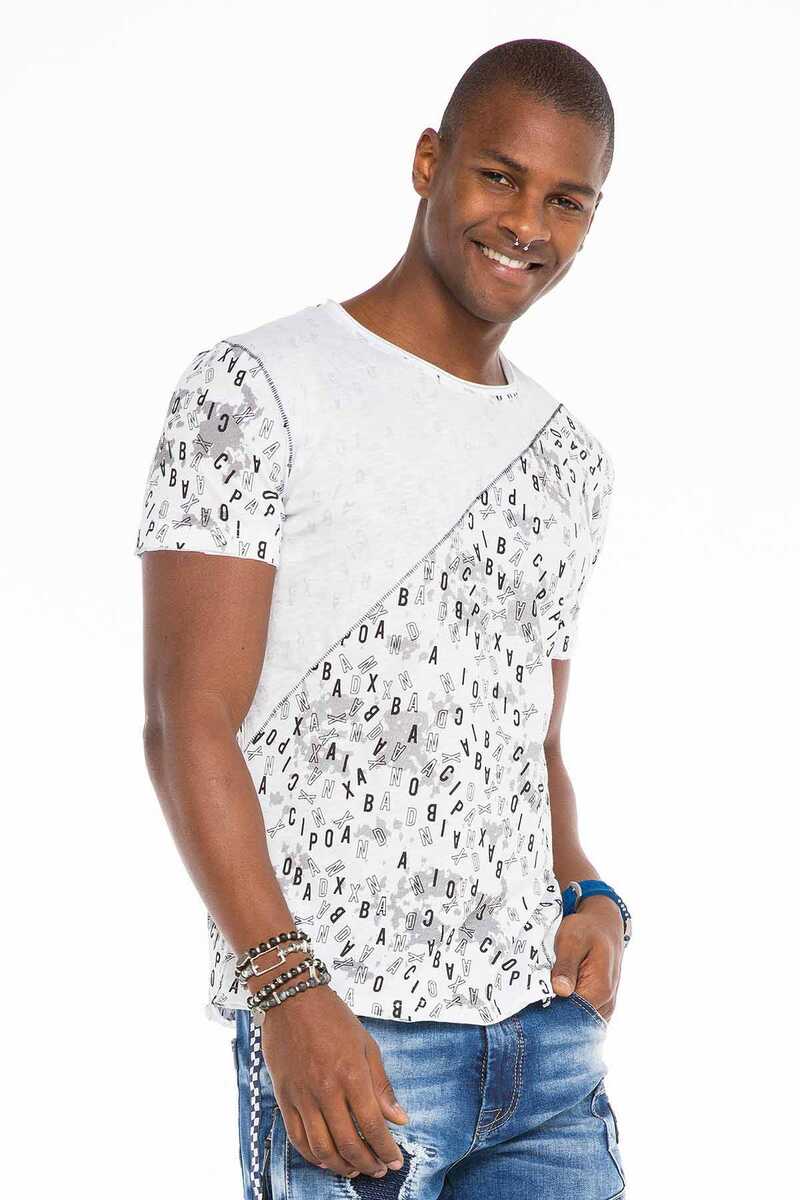 CT469 Men's T-shirt in an asymmetrical look
