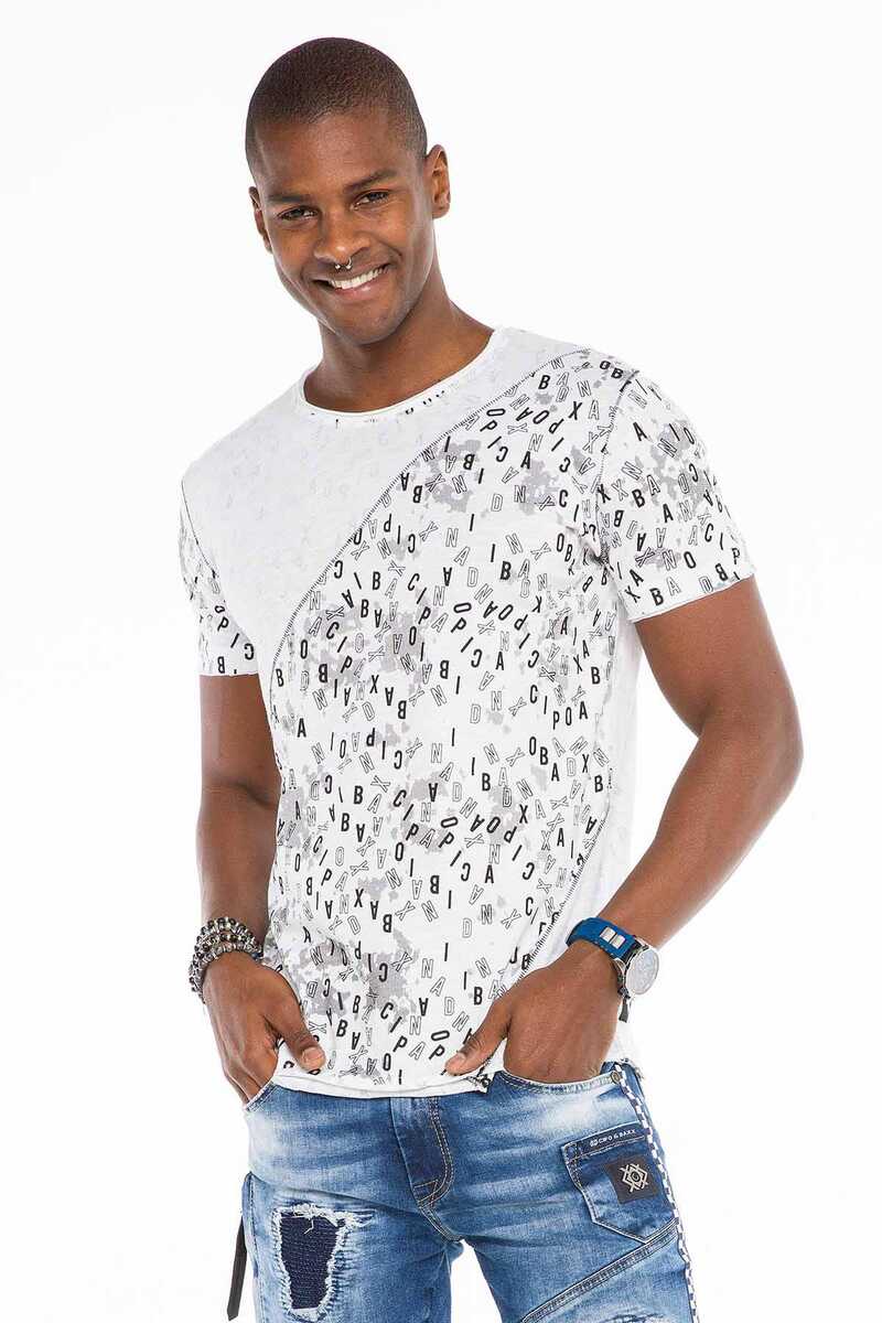 CT469 Men's T-shirt in an asymmetrical look