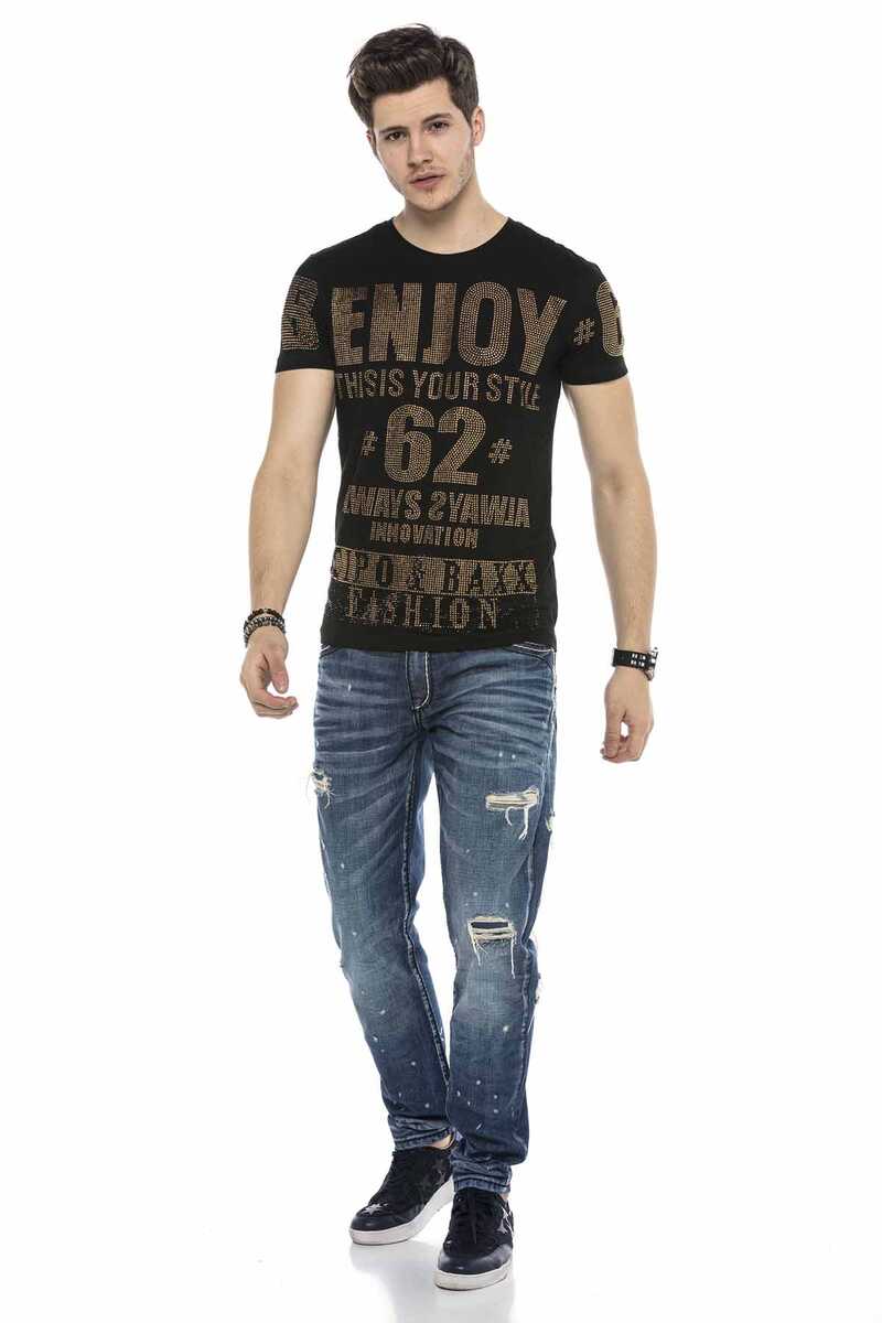 CT543 Men's T-shirt with stylish all-over sequin print