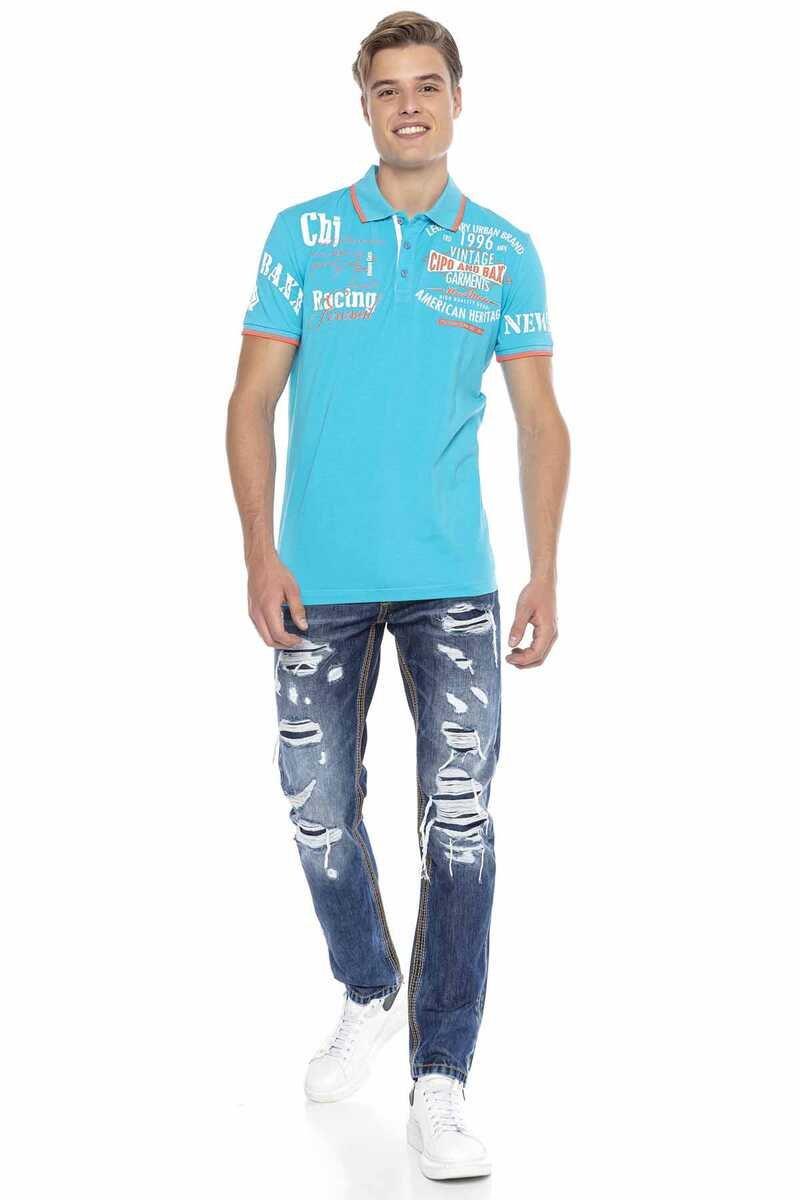 CT603 Men's polo shirt with trendy print