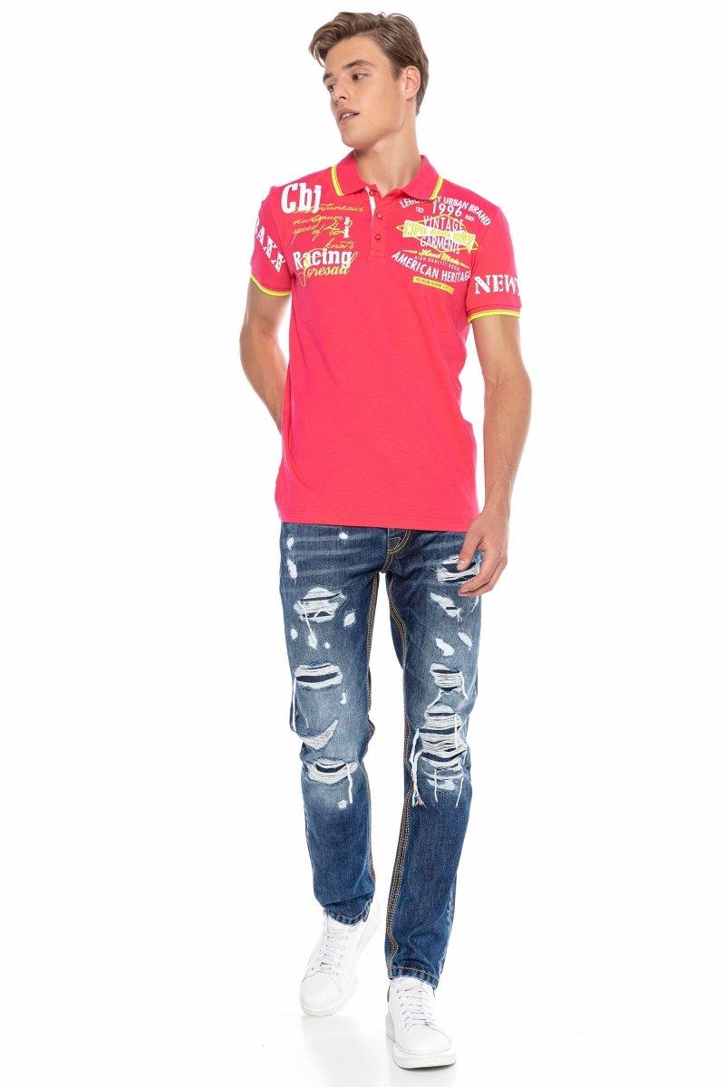 CT603 Men's polo shirt with trendy print
