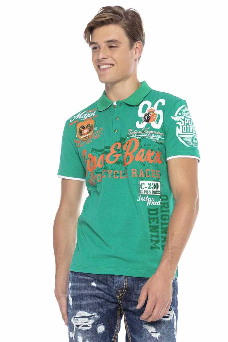 CT604 Men's polo shirt with casual prints