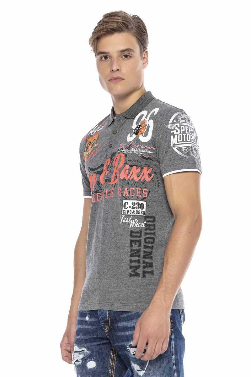 CT604 Men's polo shirt with casual prints