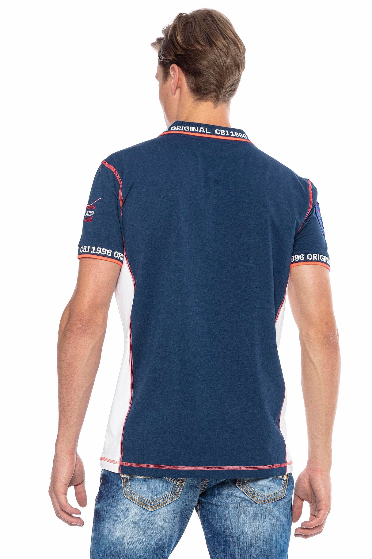 CT605 Men's polo shirt with trendy contrast stitching