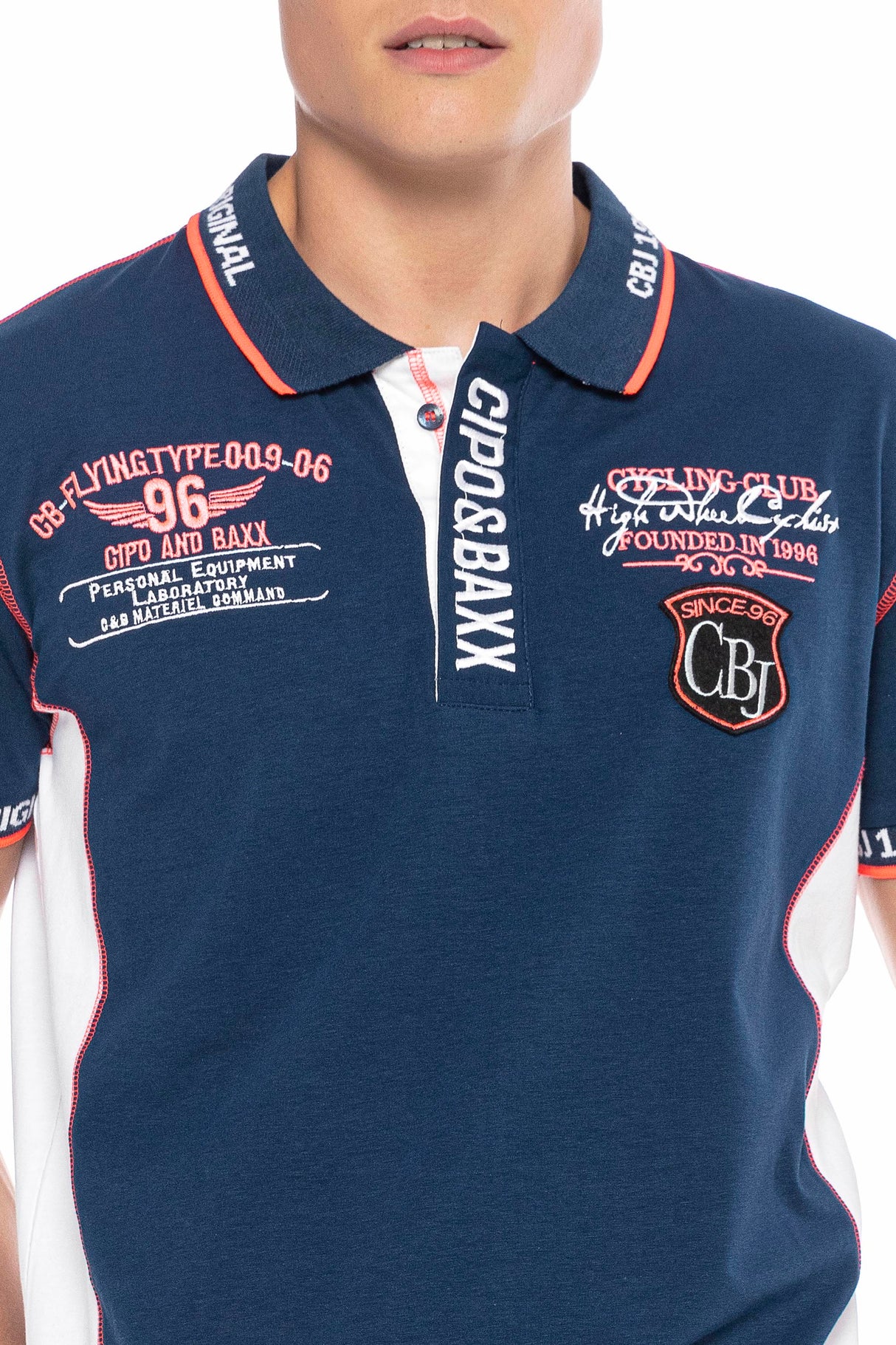 CT605 Men's polo shirt with trendy contrast stitching