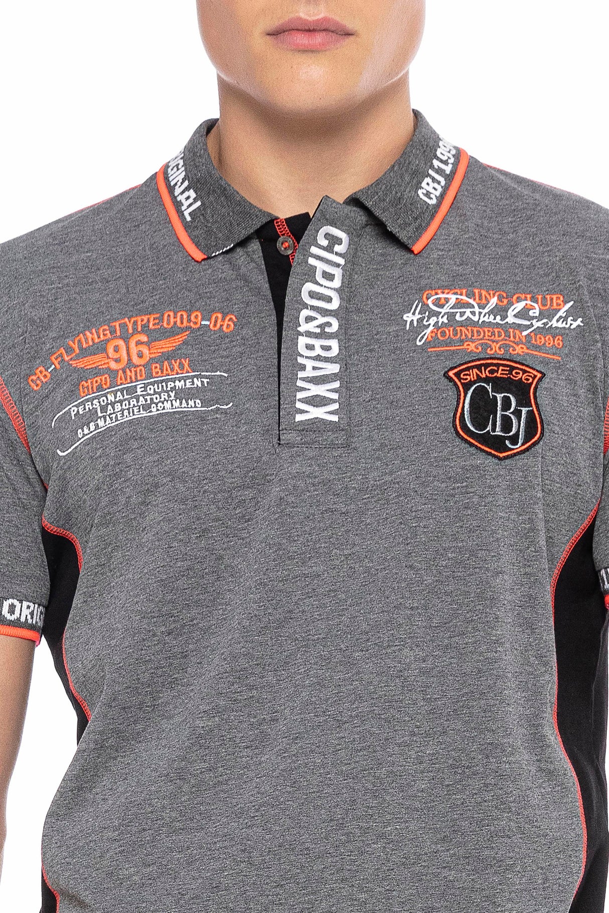 CT605 Men's polo shirt with trendy contrast stitching