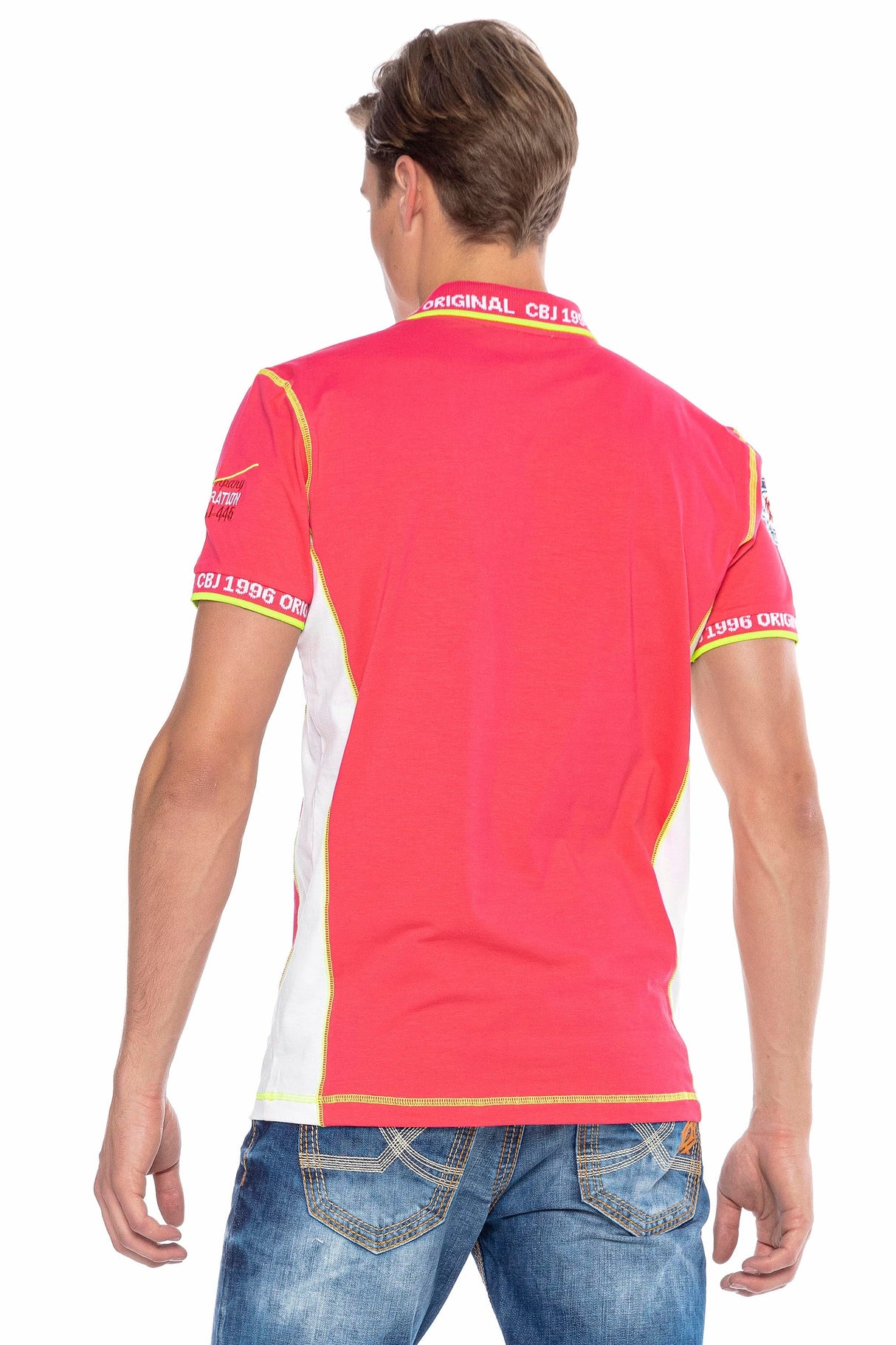 CT605 Men's polo shirt with trendy contrast stitching
