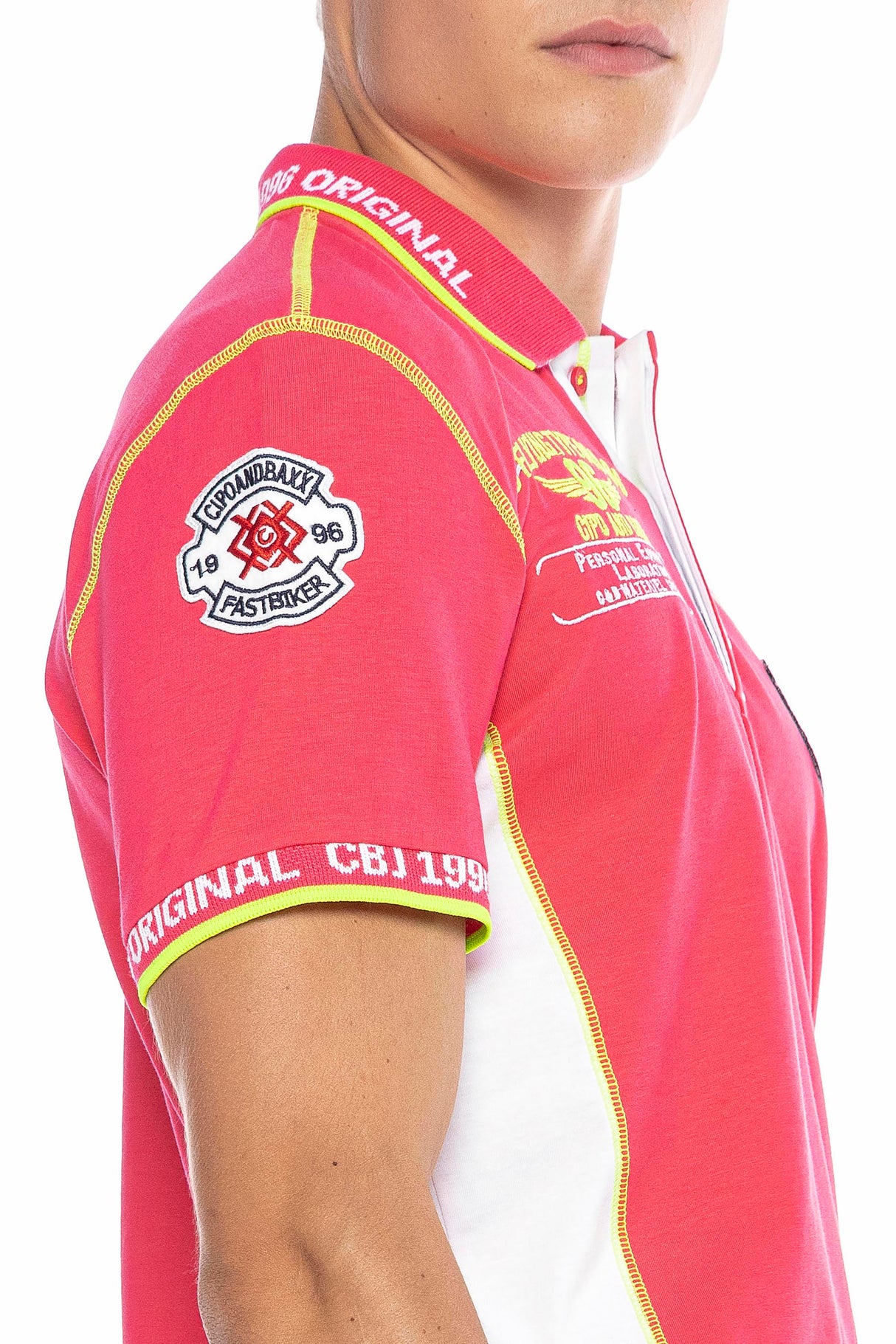 CT605 Men's polo shirt with trendy contrast stitching