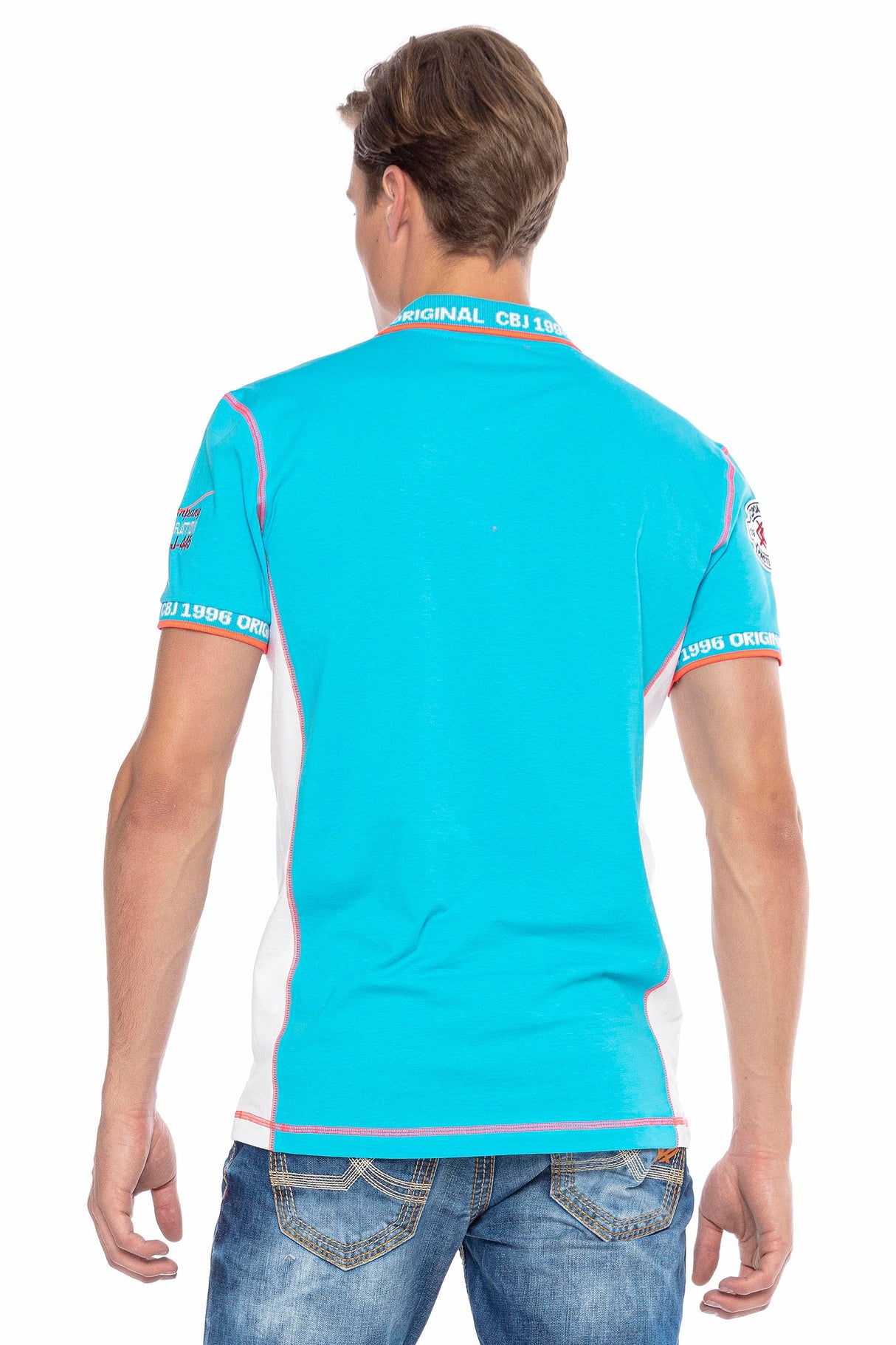 CT605 Men's polo shirt with trendy contrast stitching