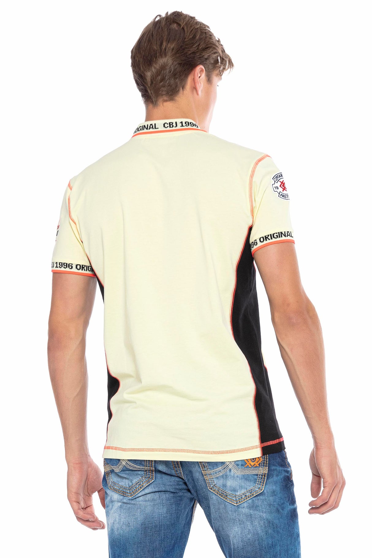CT605 Men's polo shirt with trendy contrast stitching