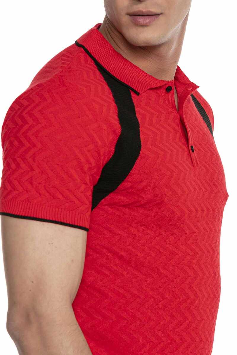 CT652 Men's polo shirt with subtle pattern