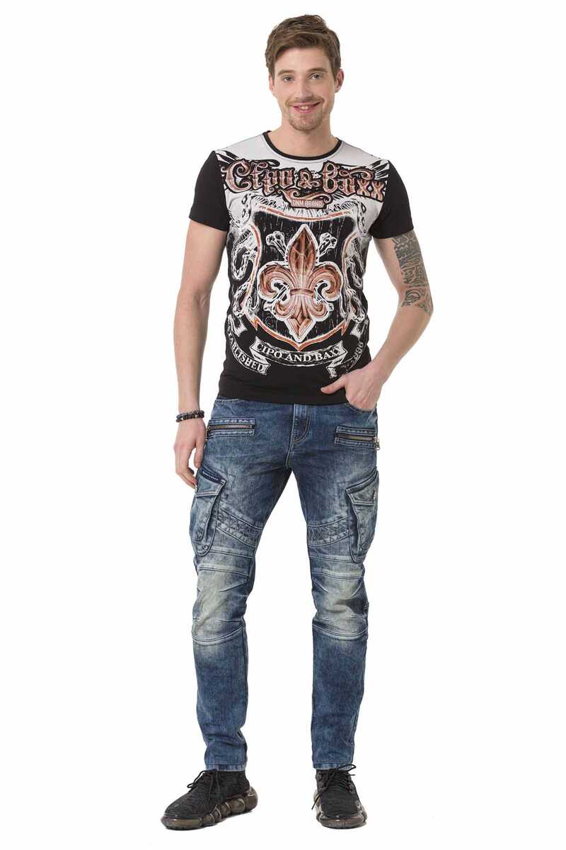 CT691 Men's T-shirt with cool crest prints