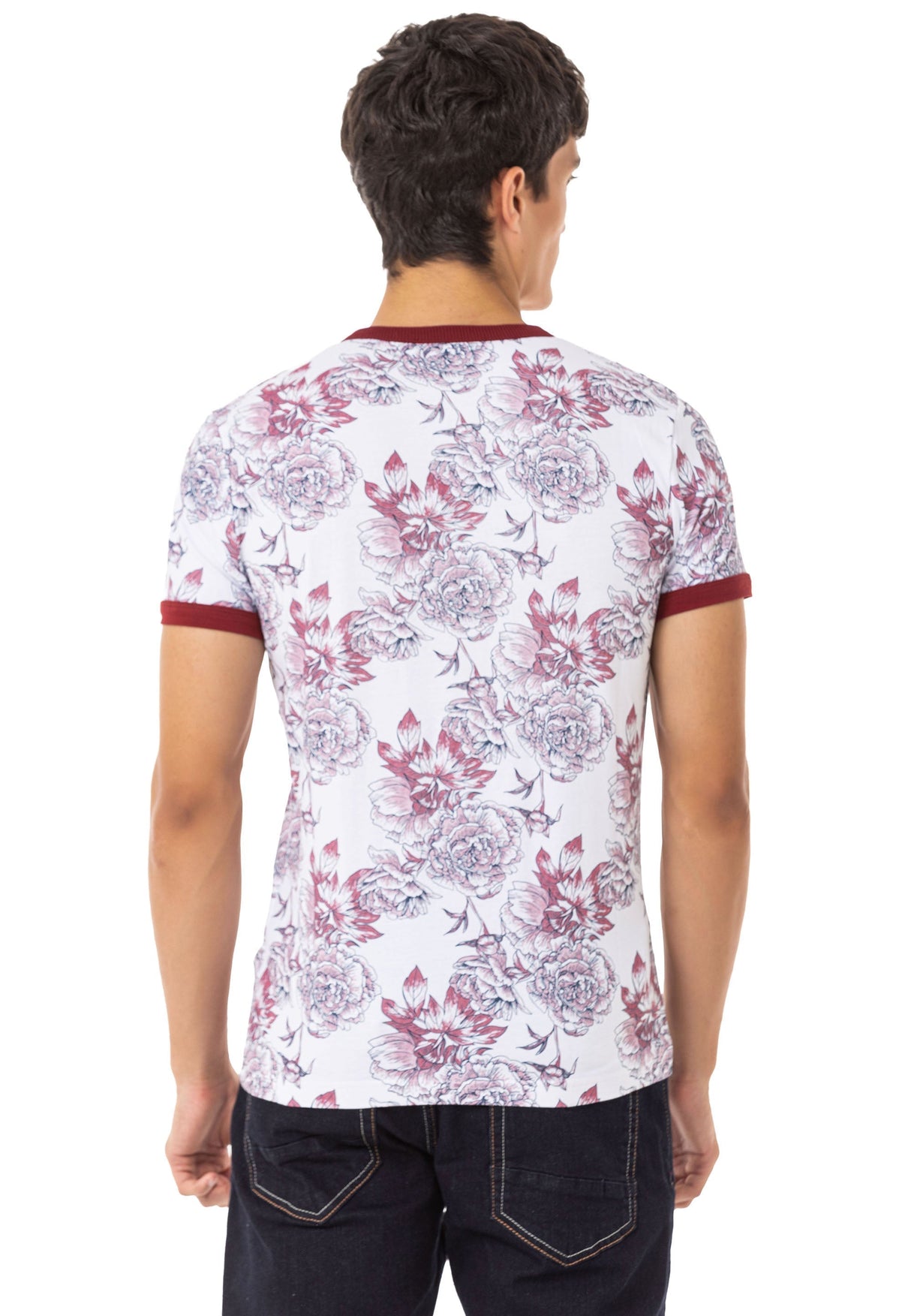 CT707 Men's T-shirt with floral print