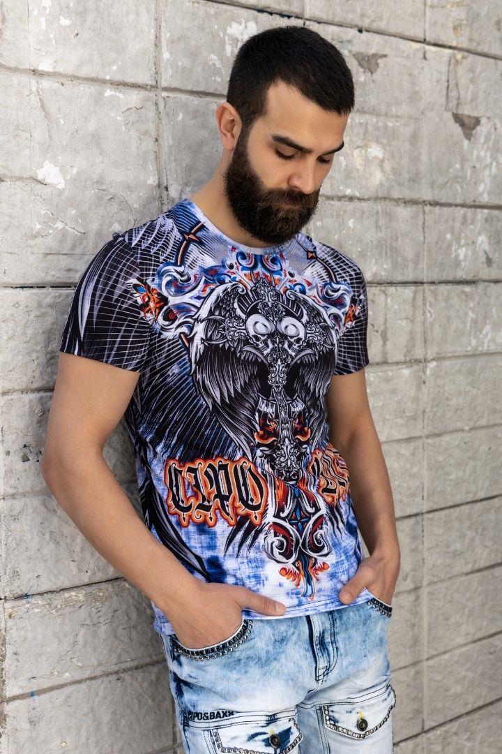 CT710 Men's T-Shirt with patterned laser print
