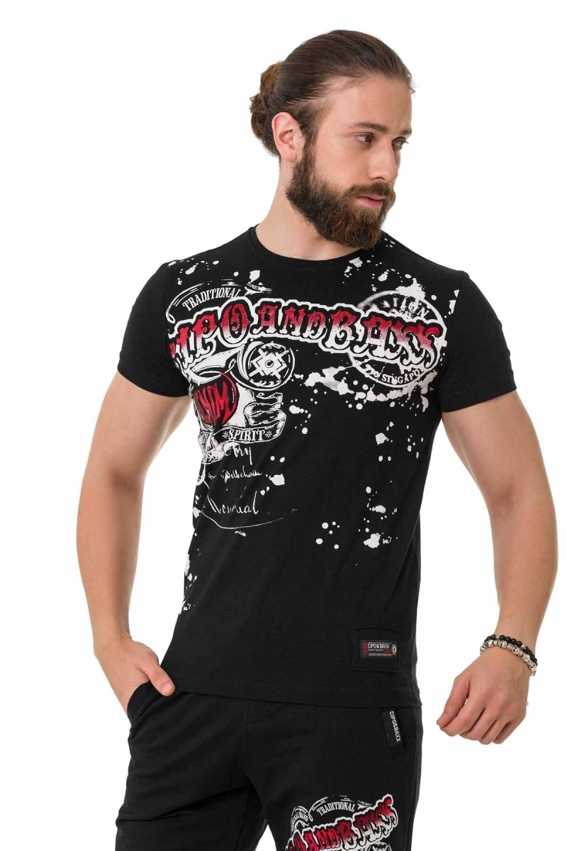 CT713 Men's T-shirt with shiny prints