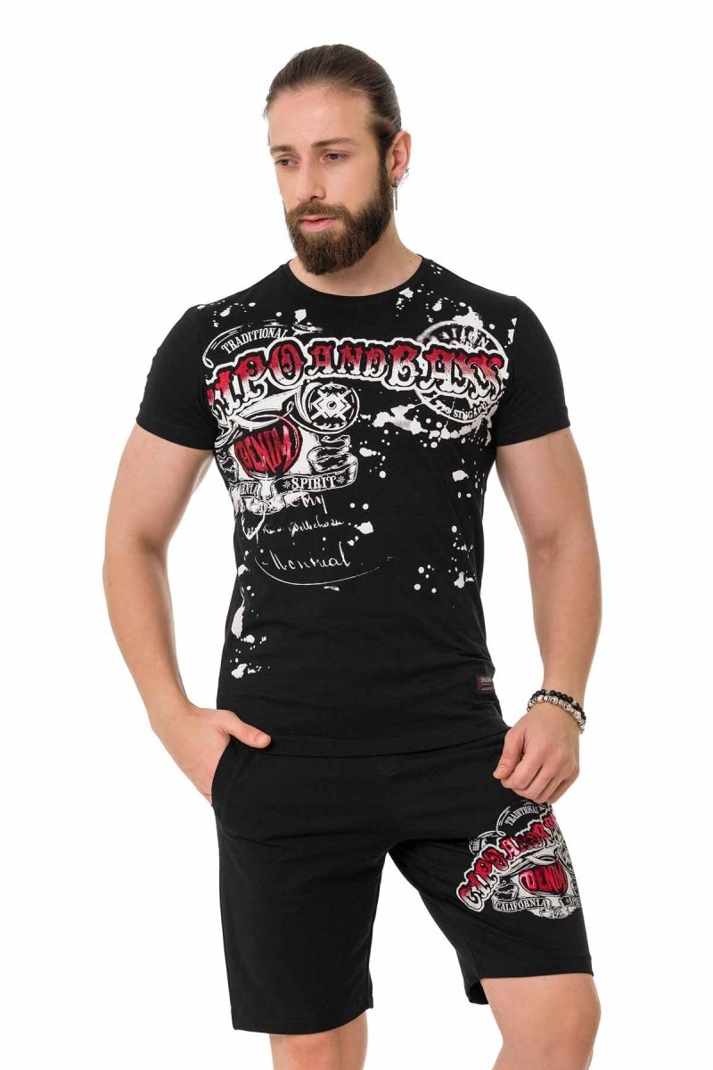 CT713 Men's T-shirt with shiny prints