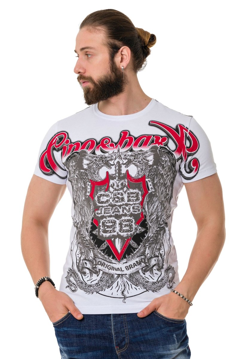 CT716 T-shirt with shadow pattern on the front and back